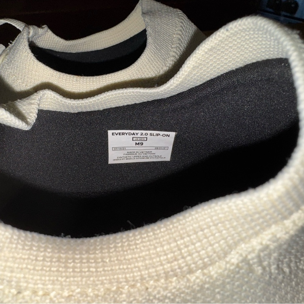 Vessi Everyday Move Slip On Sneakers Mens 9 Cream Beige Waterproof Casual Shoes - Picture 3 of 9